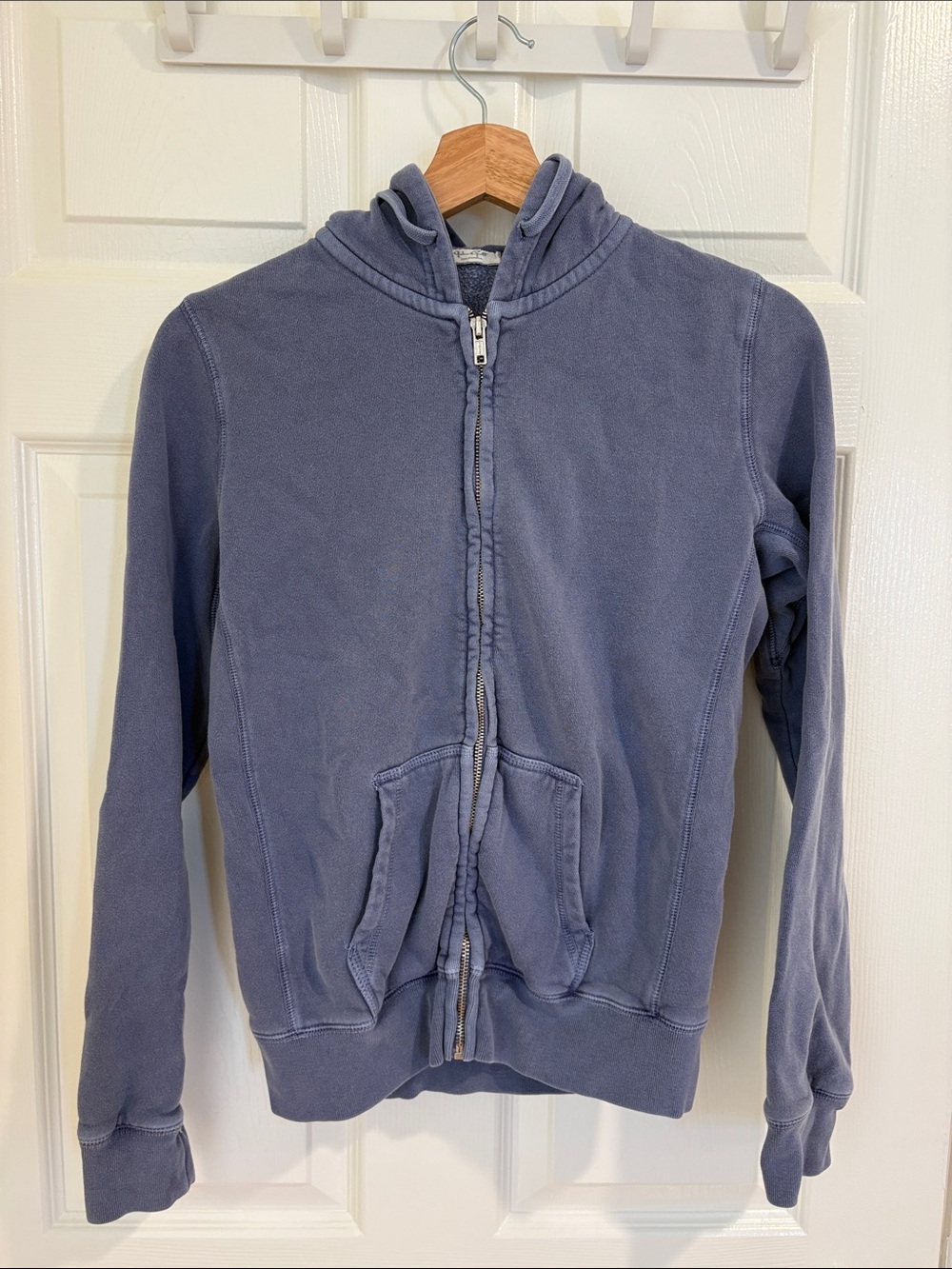 Brandy Melville faded slate blue zip hoodie